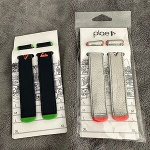 PLAE Black and Silver Shoe Straps / Tabs with Green and Red Accents